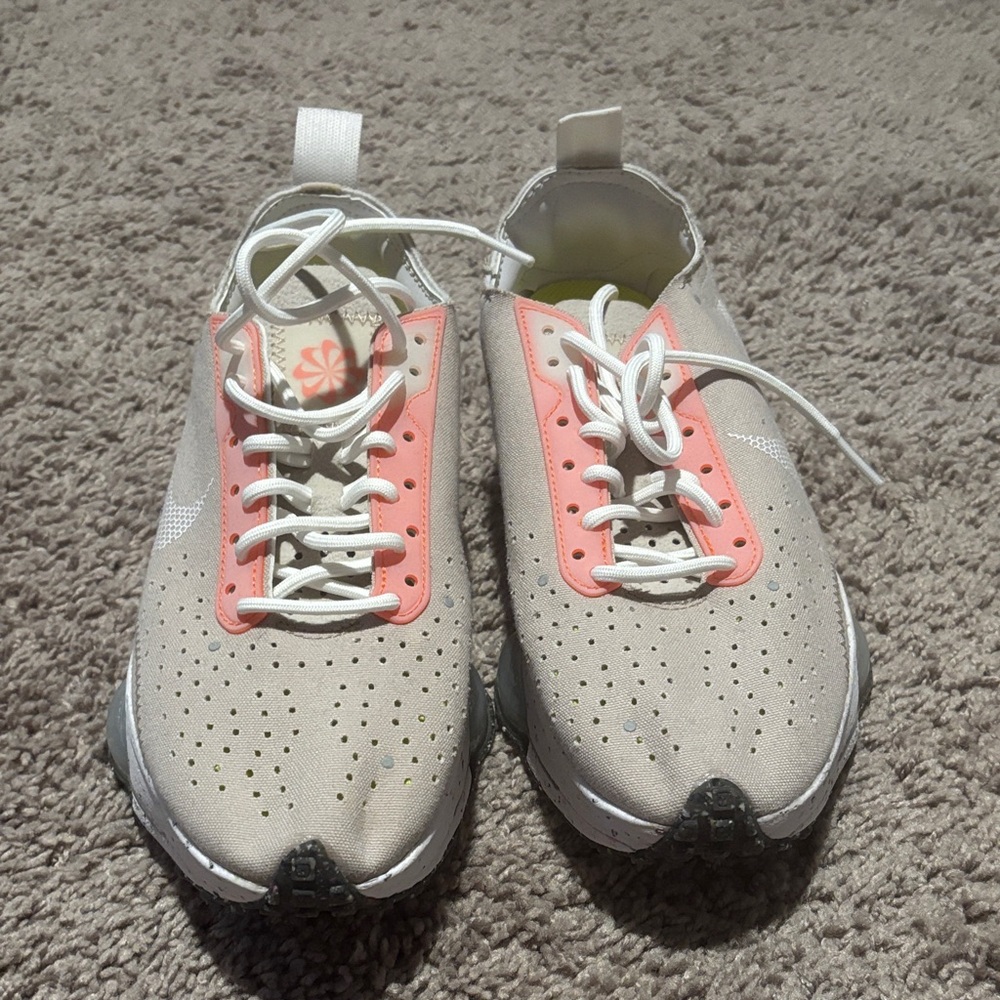 Stylish Beige and Pink Sneakers